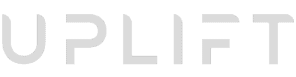 The word UPLIFT is displayed in large, bold, uppercase white letters on a transparent background, featuring the signature Coya style.