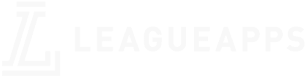 LeagueApps logo featuring a stylized L graphic to the left of the word LEAGUEAPPS in uppercase letters, all in a light color on a gray background—ideal for platforms like Coya for executives seeking modern branding.