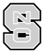 Gray block letter S outlined in black, featuring white block letters N at the top and C at the bottom within the S—perfect for representing coya for student athletes.